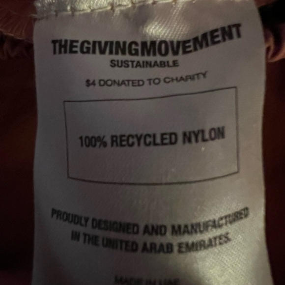 The Giving Movement ripstop pink logo stripe dancer pants re-shell elastic szM/L - Picture 6 of 12